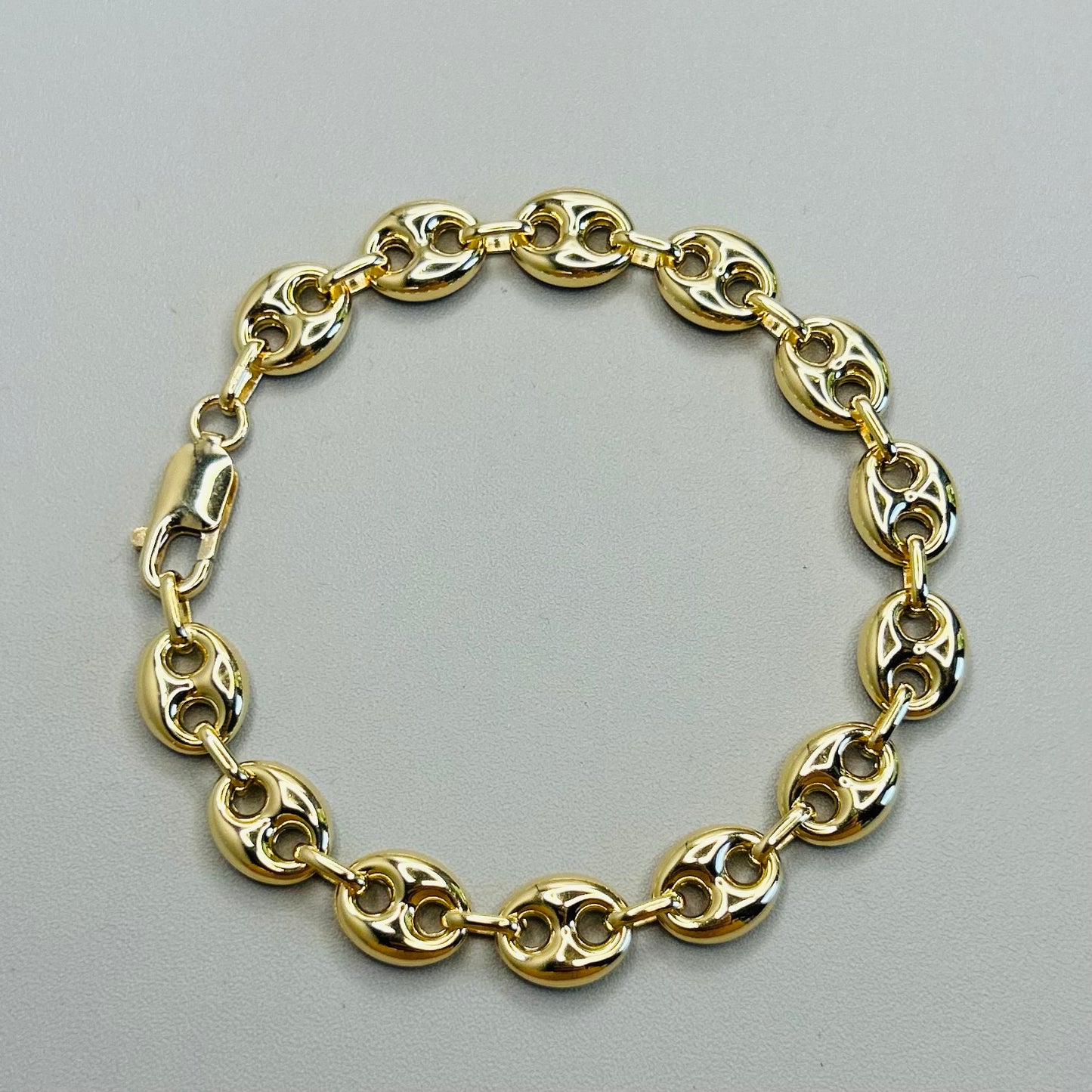 Bracciale Uomo in Oro 18 Carati con Maglie Eleganti a Doppio Ovale