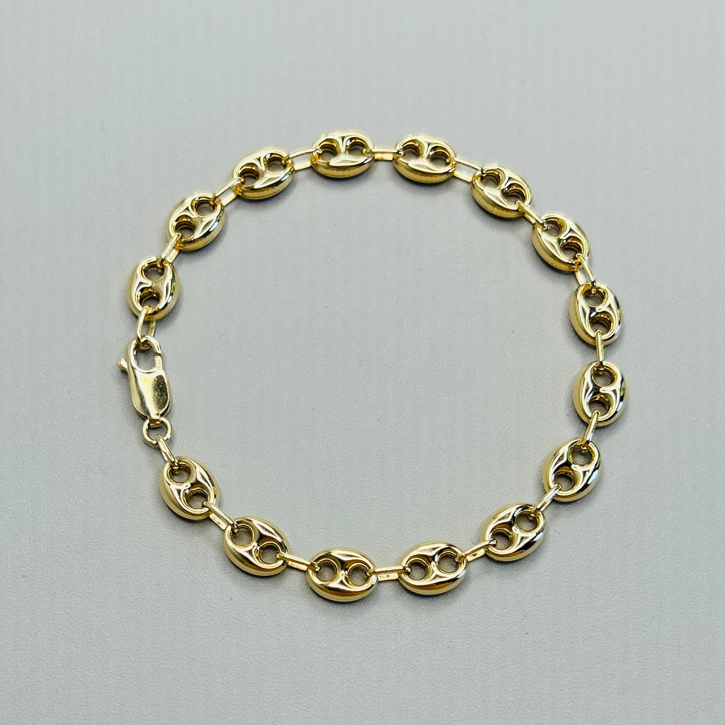 Bracciale Uomo in Oro 18 Carati con Maglie a Forma Ovale