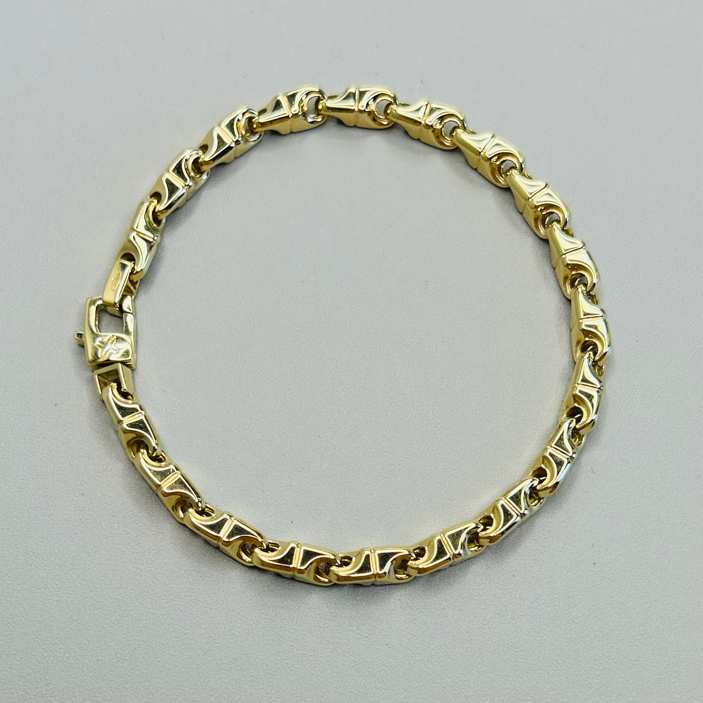 Bracciale Uomo in Oro 18 Carati con Maglie Geometriche