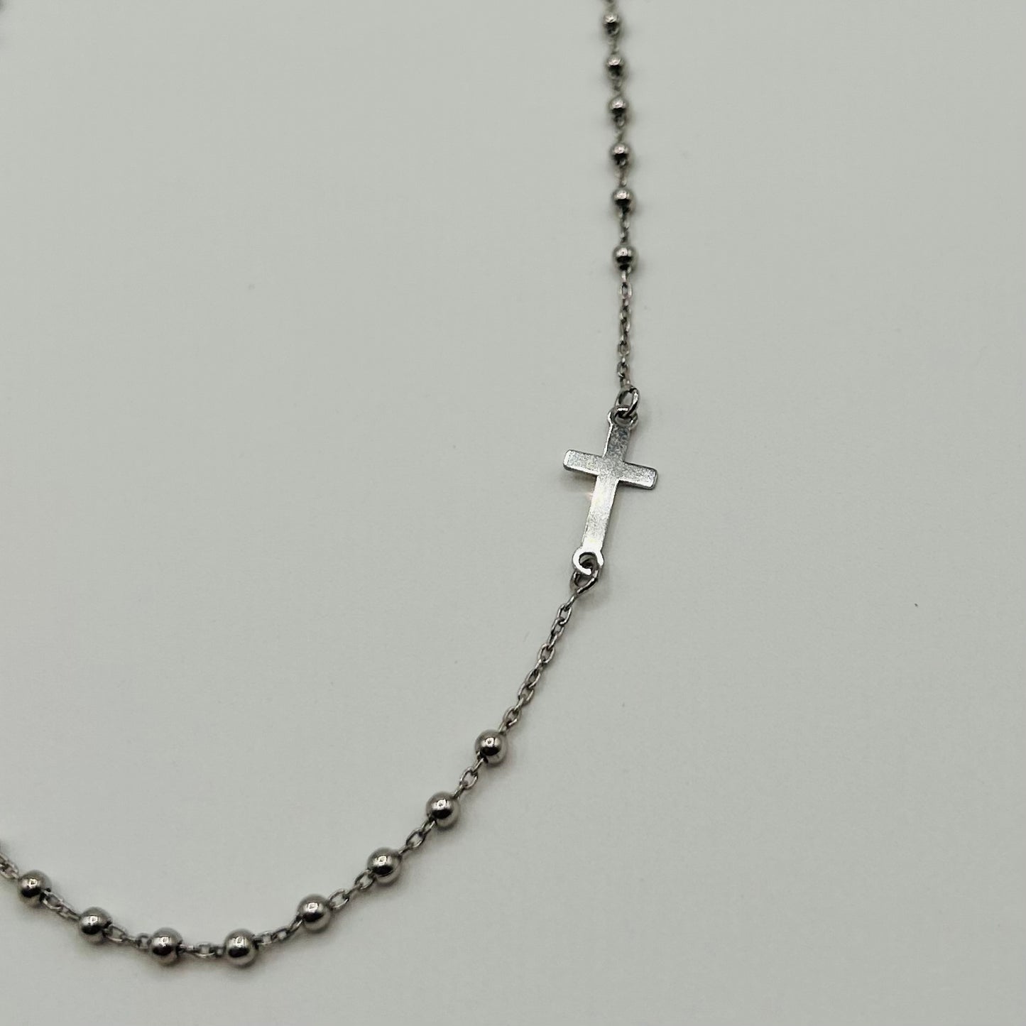 Collana Rosario in Argento 925 con Croce e Medaglietta Miracolosa