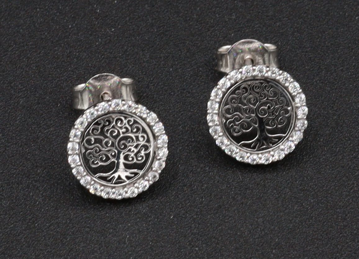 18K Gold Tree of Life Earrings